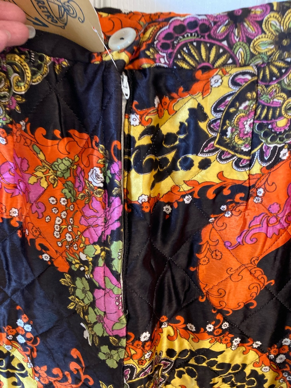 Vintage Byer of California QuiltedPaisley A-Line Skirt - Picture 4 of 6